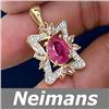 Image 1 : Antique Certified .75 ct Ruby & Diamond Ring 14kt Gold
