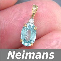 Antique .75 ct Blue Diamond Cocktail Ring 14k Gold CERT
