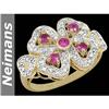 Image 1 : Neimans Certified 5.75 ct Ruby & Diamond Ring 14kt Gold
