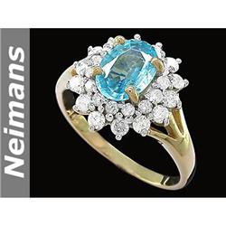 Certified .25 ct Blue Diamond Anniversary Ring 14k Gold