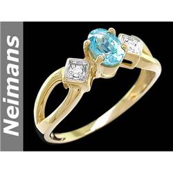 Vintage 2.25 ct Blue Topaz Ring 14k Gold USGL CERTIFIED