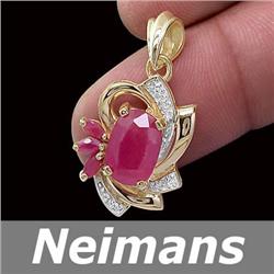 Classic 7.25 ct Certified Ruby & Diamond Ring 14kt Gold