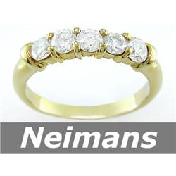 Antique .75 ct Blue Topaz & Diamond Ring 14kt Gold CERT