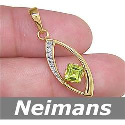 Vintage 3.25 ct Green Sapphire & Diamond Ring 14kt Gold
