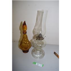 Coal Oil Lamp, Wine Tub (Chipped Lid)