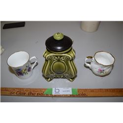 Biscuit Jar and Coffee Cups