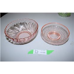 2 Pink Serving Bowls