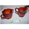 Image 1 : Red Iridescent Cream Sugar Bowl