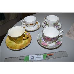 Royal Albert British lot 4 cups and saucers