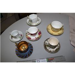 Demitasse 4 Count assorted cups and saucers