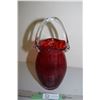 Image 1 : Cranberry Glass Act Glass Basket