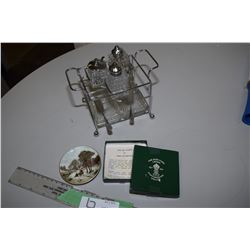 Crown Staffordshire Mini Dish Pressed Glass Condiment Set