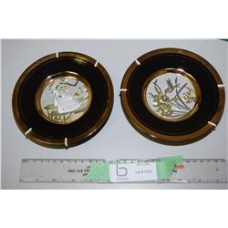 Art of Chokin 24K Gold Silver Trim w Hummingbird