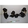 Image 1 : 3 Pce 1960's Porcelain Poodle Figurines
