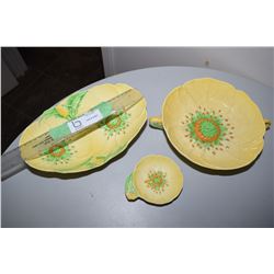 3 Pcs Carlton Ware Yellow