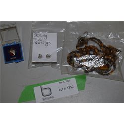 Sterling Earrings, 1965 H. School Honours Pin, Jewelry