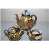 Image 2 : Japanese authentic antique hand painted gold trim Satsuma circa 1900 Teapot Sugar/Creamer Dish w Chi