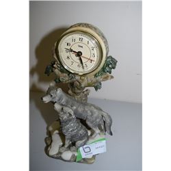 Wolf Clock Display Statue