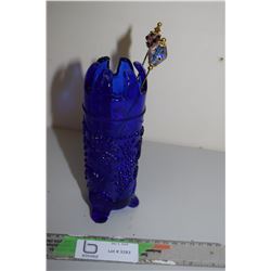 Cobalt Hatpin Holder with Hatpins