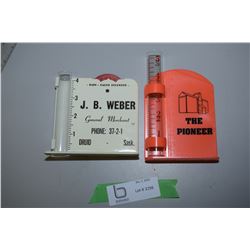 Druid Sask and Pioneer Frain Rain Gauge