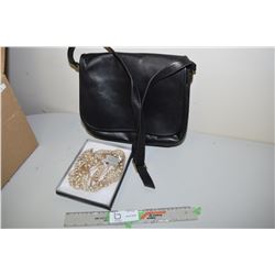 Leather Purse and Freshwater Pearls