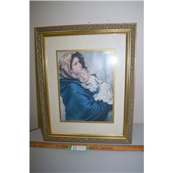 Mother/Child Picture in Brass Frame