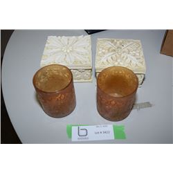Decorative Stone Boxed and Candle Holders