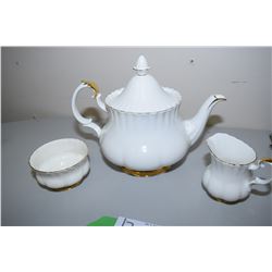 Royal Albert Val D'or Teapot, Cream and Sugar Dishes