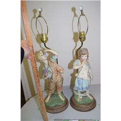 2 Large Ceramic Figural Lamp