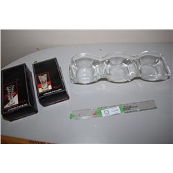 Condiment Tray and Crystal Vases