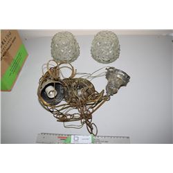 Antique Light Glass Covers and Fixture