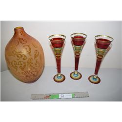 Unique Etched Jug and Unique Glasses