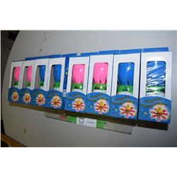 8 Pack of Candles that Rotate and Plays Happy Birthday (4 Pink, 4 Blue)