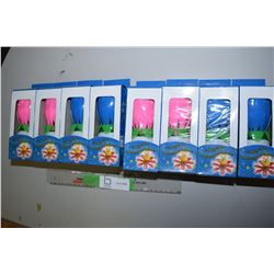 8 Pack of Candles that Rotate and Plays Happy Birthday (4 Pink, 4 Blue)