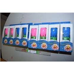 8 Pack of Candles that Rotate and Plays Happy Birthday (4 Pink, 4 Blue)