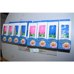 8 Pack of Candles that Rotate and Plays Happy Birthday (4 Pink, 4 Blue)