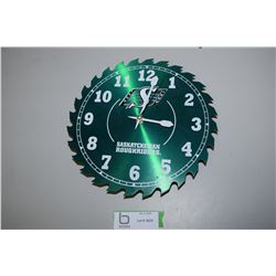 Sask Roughrider Saw Clock