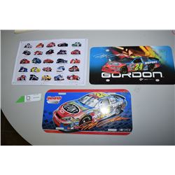 Auto Tin Sign Nascar and 2 Plastic