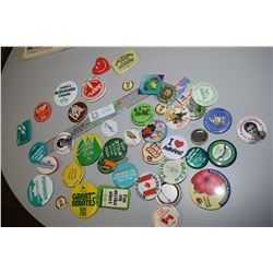 Pin Back Lot of 45 (Some Political)