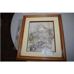 Framed 3-D Owl Picture