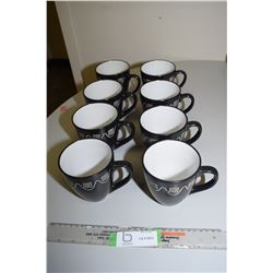 8 Black Pattern Coffee Mugs