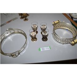 Silver Plate Baskets and Goblets