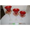 Image 1 : Long Stem Red Decorative Goblets