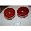 Image 1 : 2 Red Glass Bowls