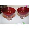Image 2 : 2 Red Glass Bowls