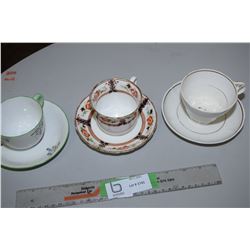 3 Teacups and Saucers