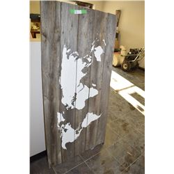 Worn Board (Distressed) World Map (Hand Painted)
