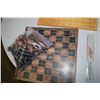 Image 3 : Stone Chess Board, Many Playing Cards Cribbage Board, Coca Cole Puzzle and misc.