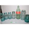 Image 1 : Coke Bottle and Antique Sealer Lot (Includes USA Bicentennial Jar)