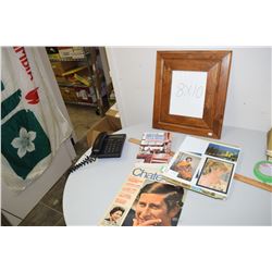 Post Card Lot (British) Telephone, Pine Frame